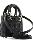 Lambskin Cannage Micro Lady D1OR Black