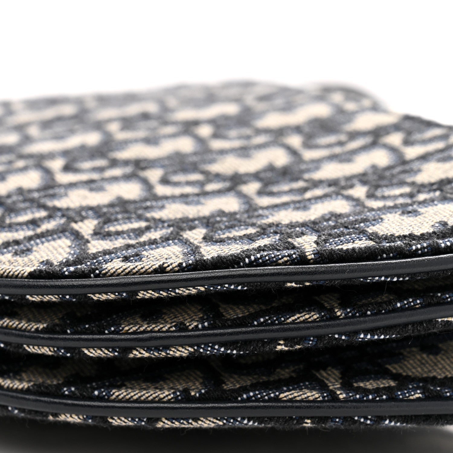 Oblique Saddle Pouch With Strap Navy Blue