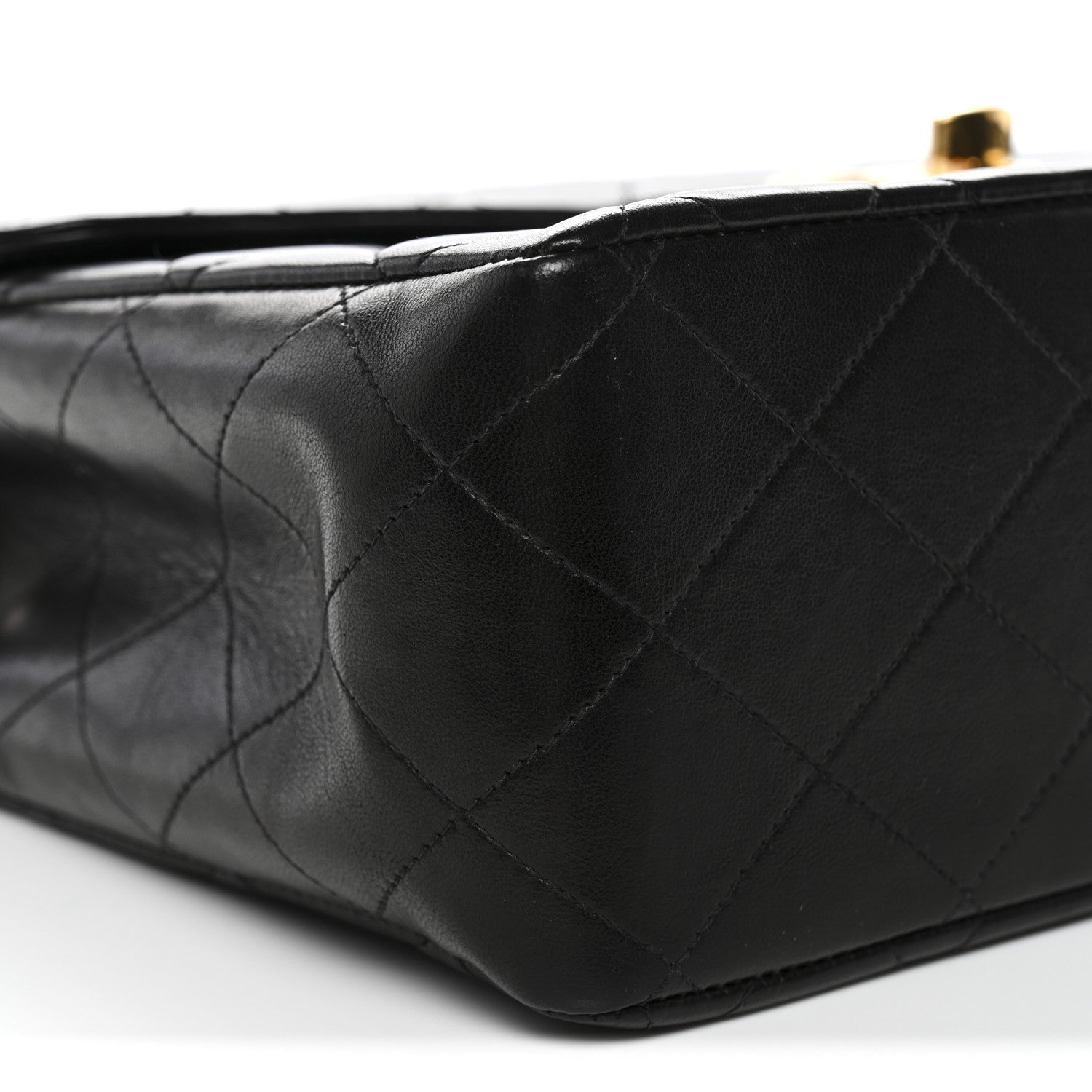 Lambskin Quilted Jumbo Single Flap Black