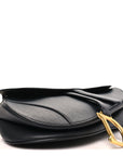 Grained Calfskin Saddle Bag Black