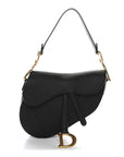 Grained Calfskin Saddle Bag Black