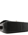 Lambskin Quilted Jumbo Double Flap Black