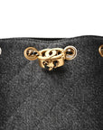 Washed Denim Quilted Mini CHNL 25 Handbag Black