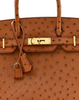 Ostrich Birkin 30 Cognac