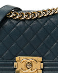 Caviar Quilted Small Boy Flap Blue