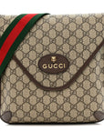 GG Supreme Monogram Web Medium Neo Vintage Flap Messenger Bag Beige New Acero