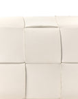 Lambskin Maxi Intrecciato Small Brick Cassette Bag White