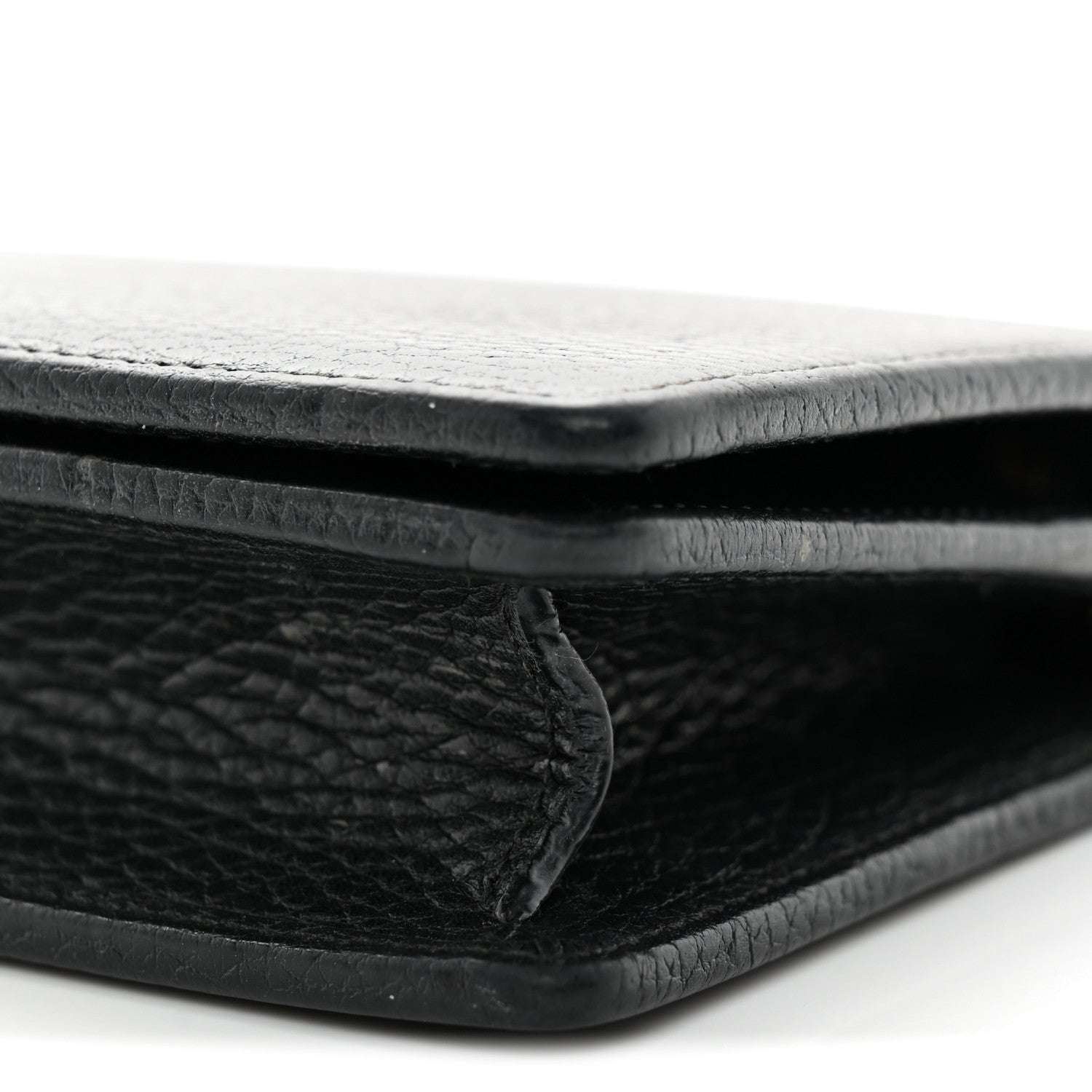 Calfskin Mini GG Marmont Chain Wallet Black
