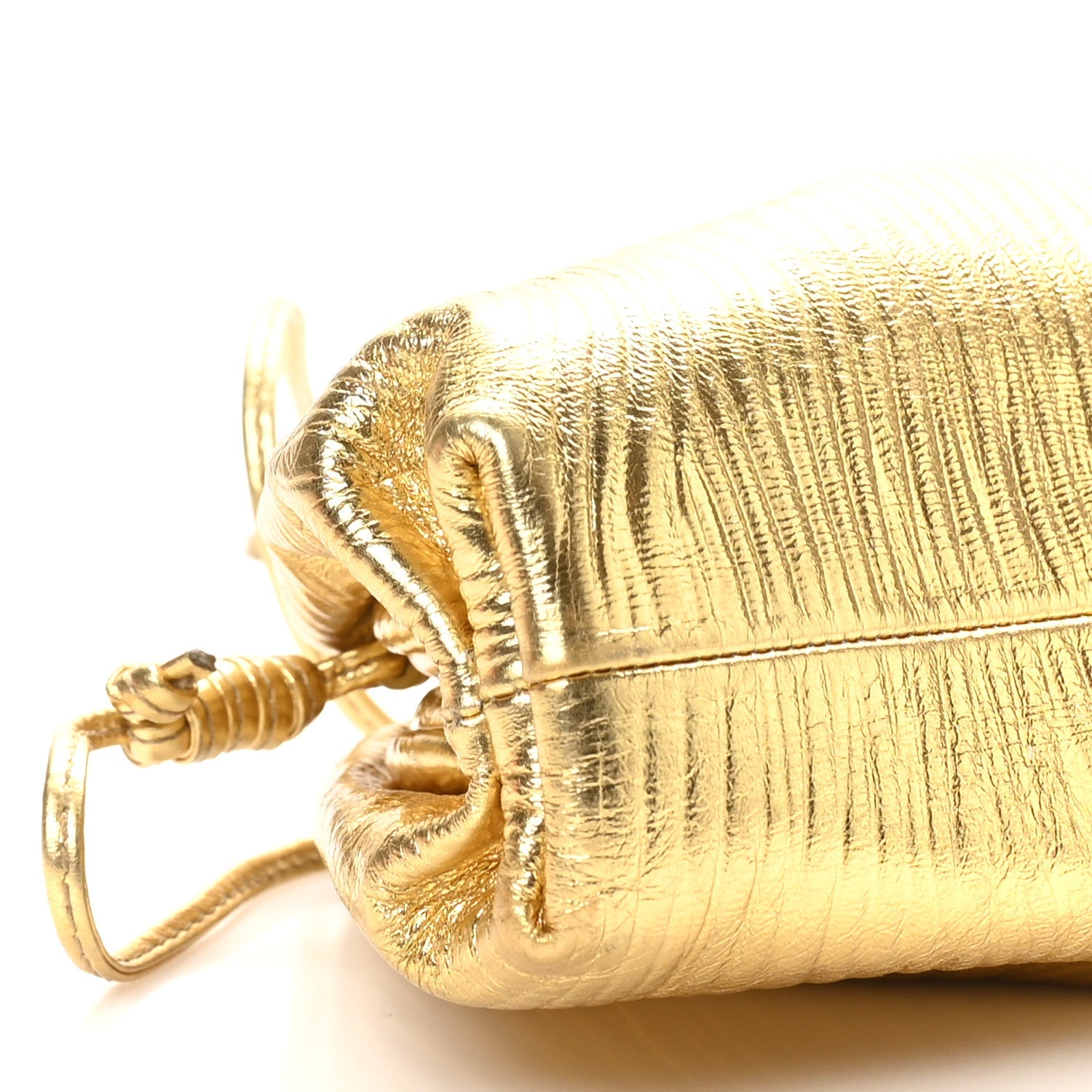 Metallic Bark Calfskin The Mini Pouch Gold