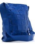 Paper Calfskin Maxi Intrecciato Cassette Messenger Blue