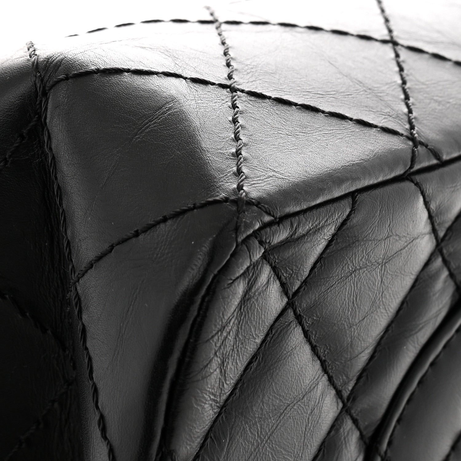 Aged Calfskin Quilted 2.55 Reissue 226 Flap Black