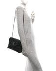 Calfskin Y Quilted Monogram Small Loulou Chain Satchel Black