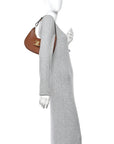 Smooth Calfskin Medium Strap Ava Triomphe Shoulder Bag Tan
