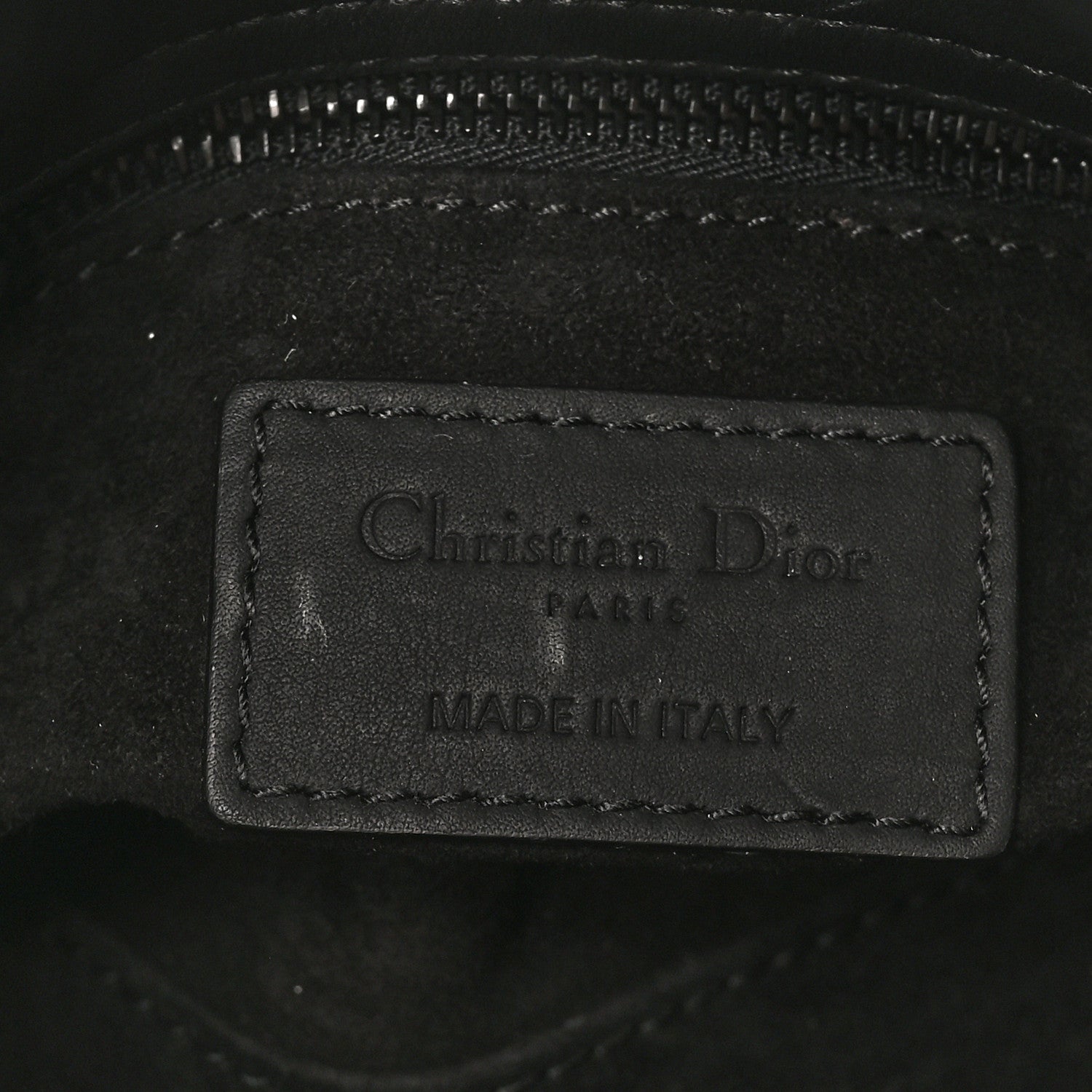 Ultra Matte Calfskin Cannage Mini Lady D1OR Black