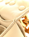 Lambskin Maxi Intreccio Padded Chain Cassette Crossbody Bag Porridge