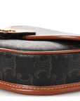 Canvas Calfskin Triomphe Mini Besace Tan