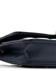 Lambskin Quilted Hold The Line Wallet On Chain WOC Dark Blue
