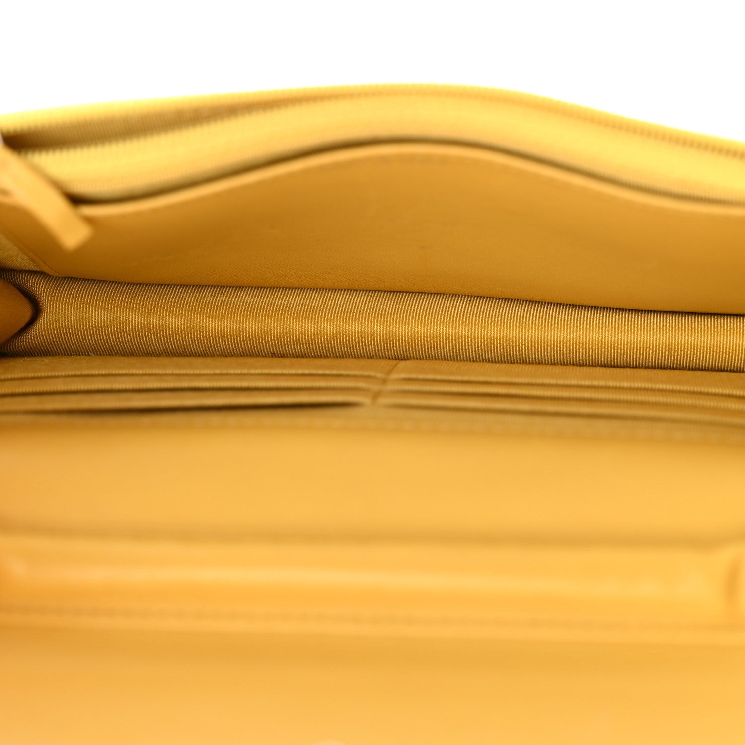 Lambskin Quilted Wallet On Chain WOC Yellow