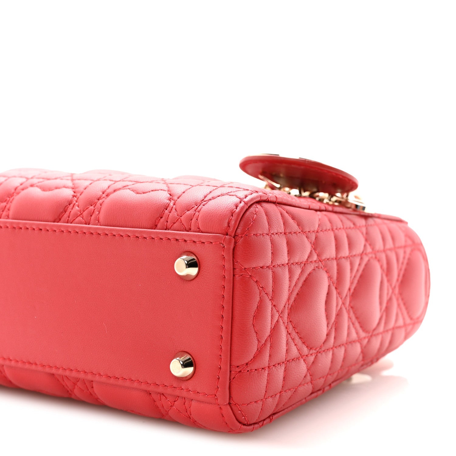 Calfskin Cannage D1ORamour Mini Lady D1OR Bag Bright Red