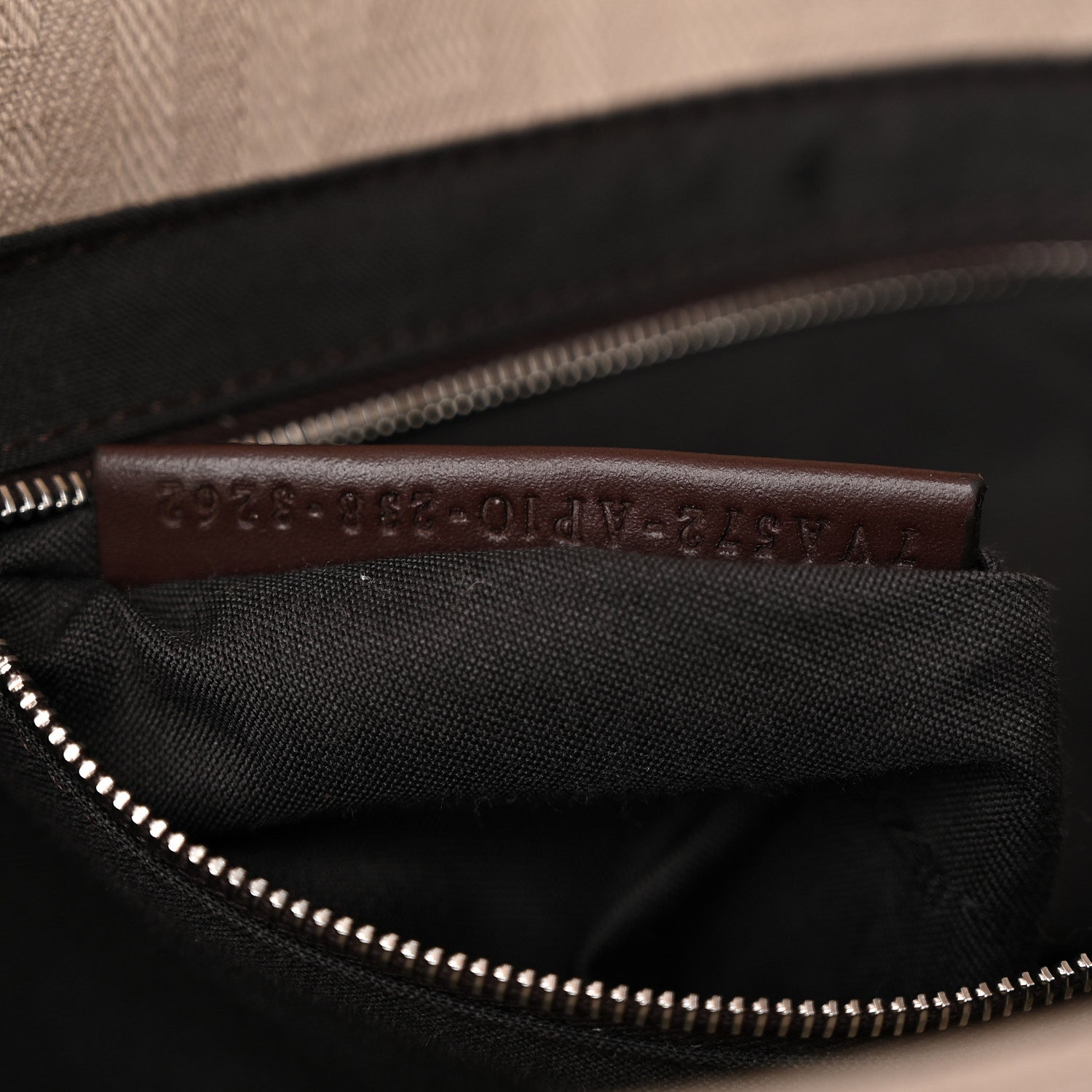 Nylon Fabric Jacquard FF Fringed Baguette Cuoio Pietra
