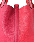 Taurillon Clemence Tri-Color Picotin Lock 18 PM Rose Extreme Rose Mexico Rouge De Coeur