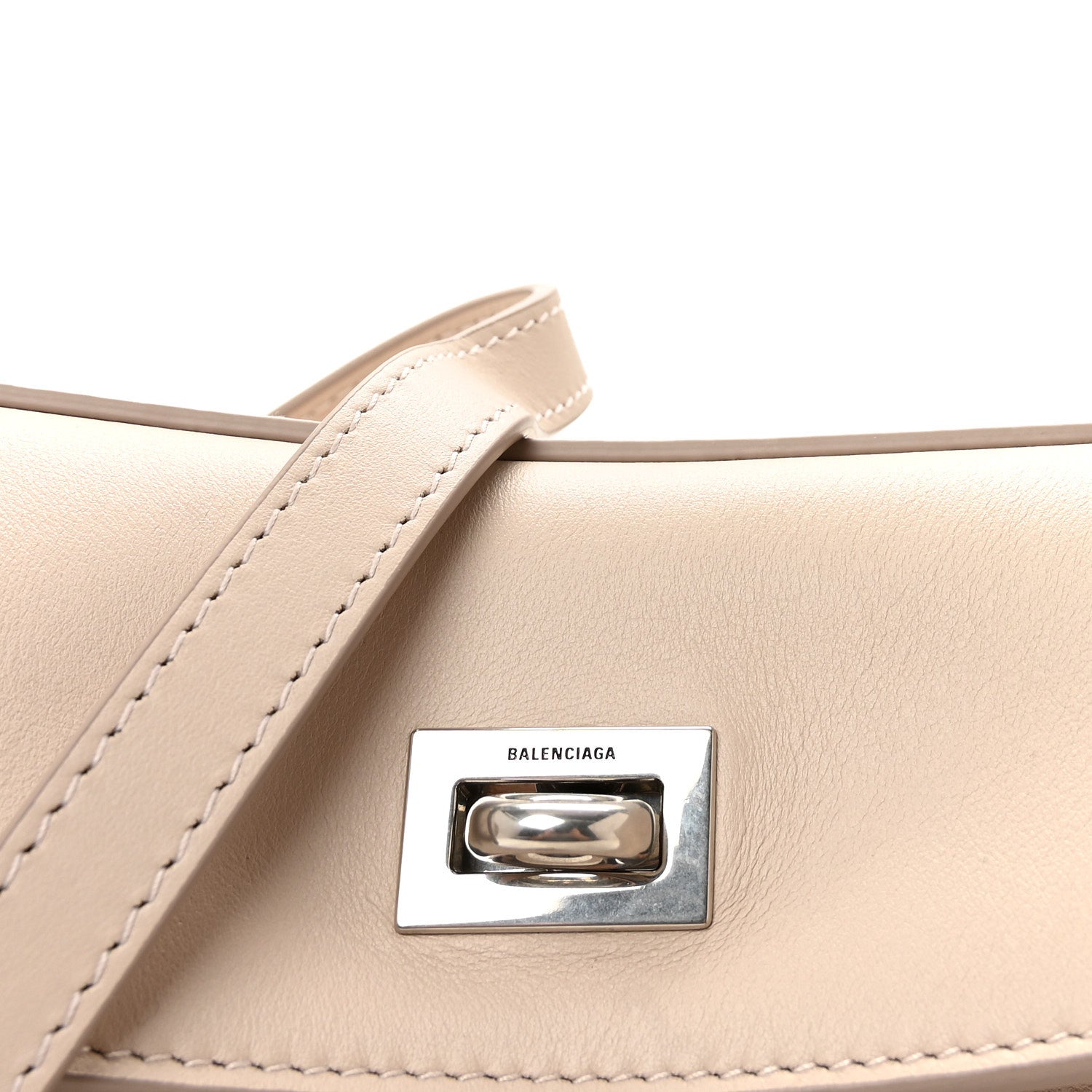 Natural Smooth Calfskin Small Rodeo Top Handle Handbag Almond