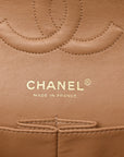 Caviar Quilted Medium Double Flap Beige