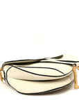 Grained Calfskin Saddle Bag White