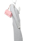 Caviar Quilted Medium Double Flap Pink