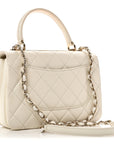 Lambskin Quilted Small Trendy CC Dual Handle Flap Bag White