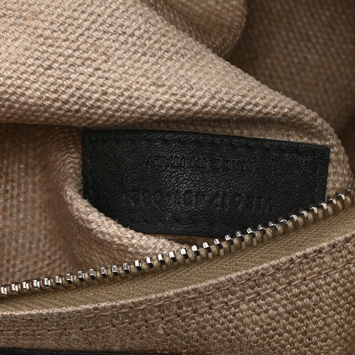 Linen Calfskin Small Rive Gauche Tote Greggio Natural