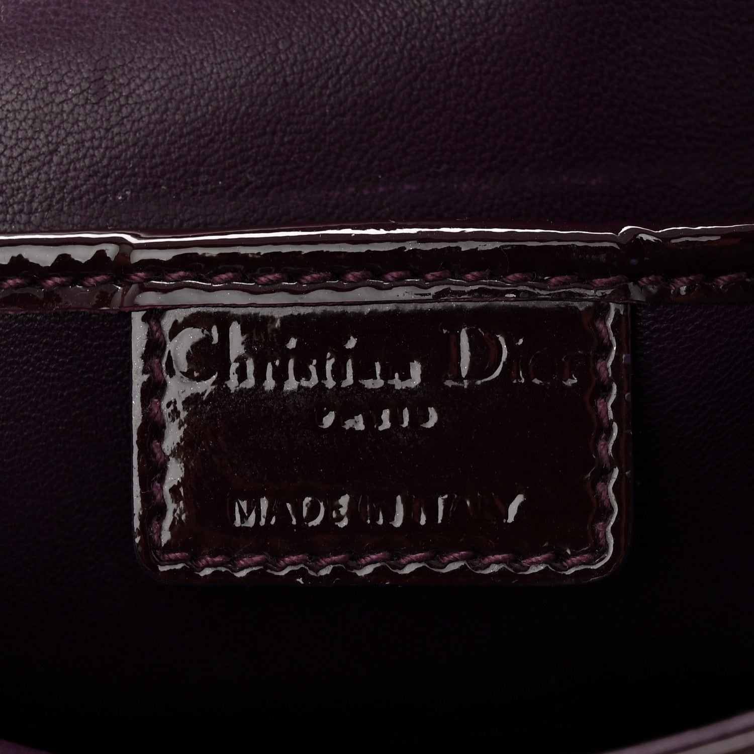 Patent Cannage Lady D1OR Chain Wallet Purple