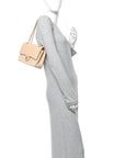 Lambskin Quilted Medium Double Flap Beige