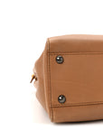 Vitello Seta Shiny Nappa Elaphe Medium Peekaboo Iconic Satchel Latte Blue
