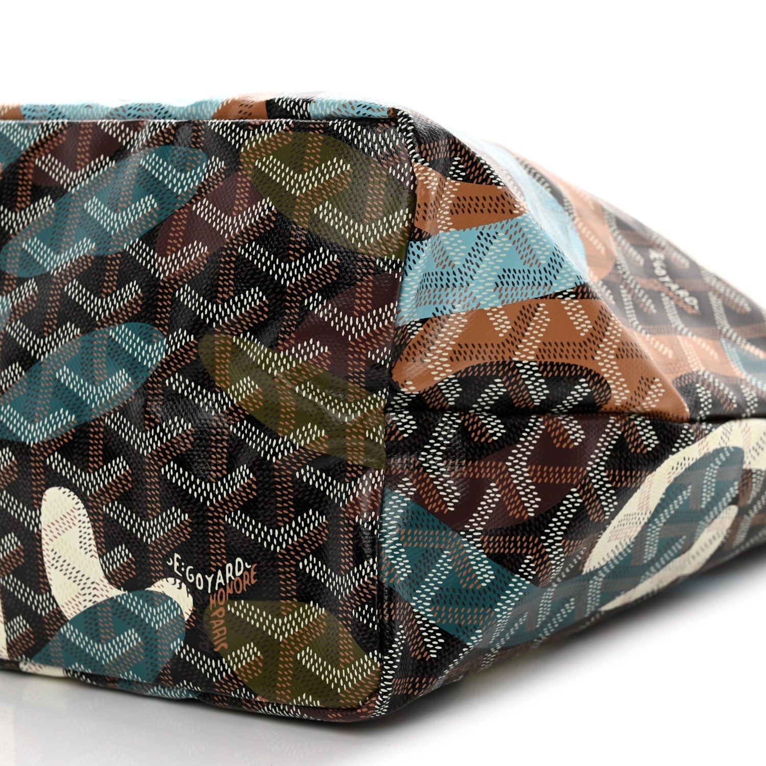 Goyardine Saint Louis Lettres Camouflage PM Black Blue