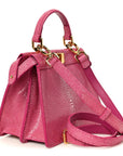 Stingray Shiny Nappa Petite Peekaboo I SEE U Satchel Ciclamino Pilar