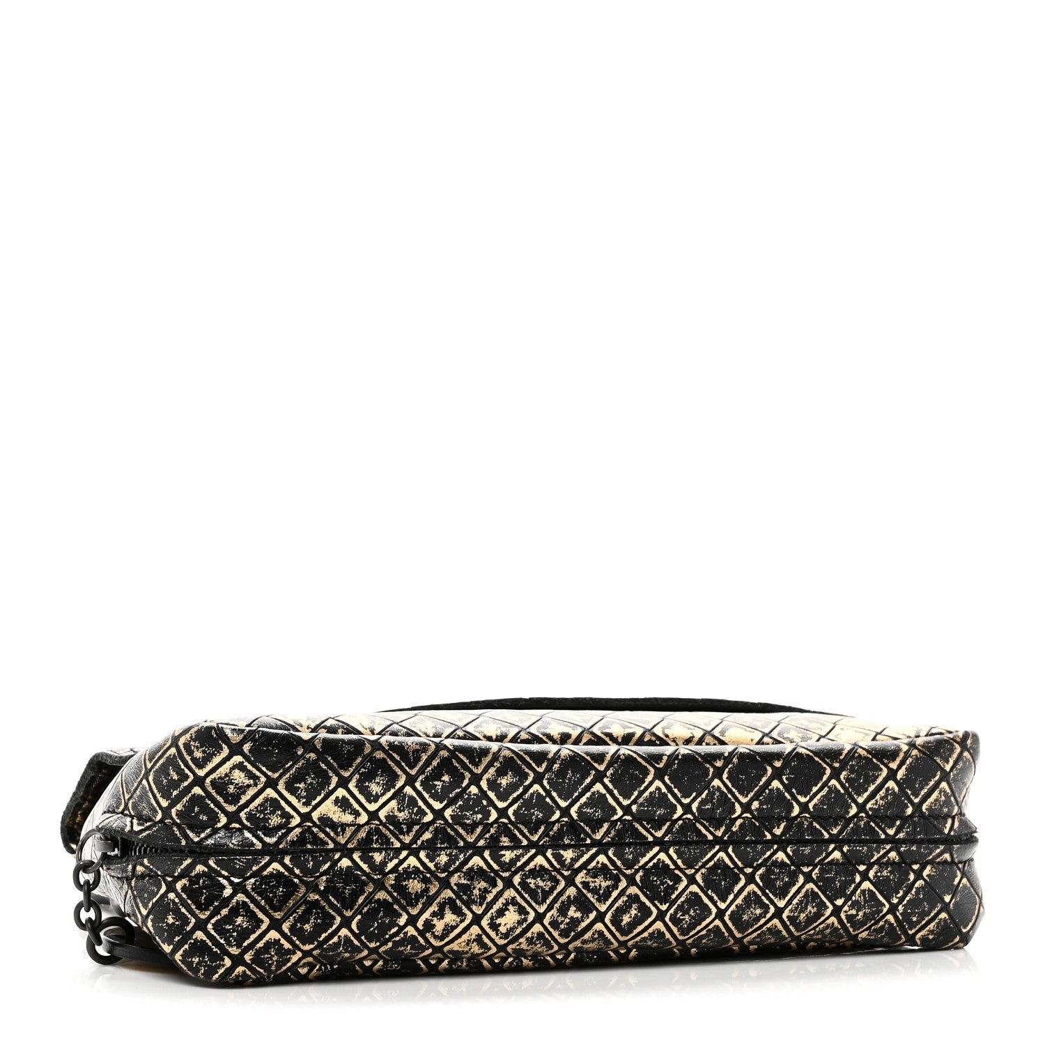 Calfskin Intrecciomirage Embossed Butterfly Chain Crossbody Black Gold