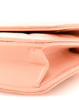 Lambskin Quilted CC Pearl Crush Wallet on Chain WOC Light Orange