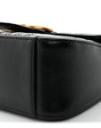 Calfskin Matelasse Mini GG Marmont Top Handle Shoulder Bag Black