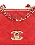 Lambskin Quilted Mini Trendy CC Chain Wallet Black