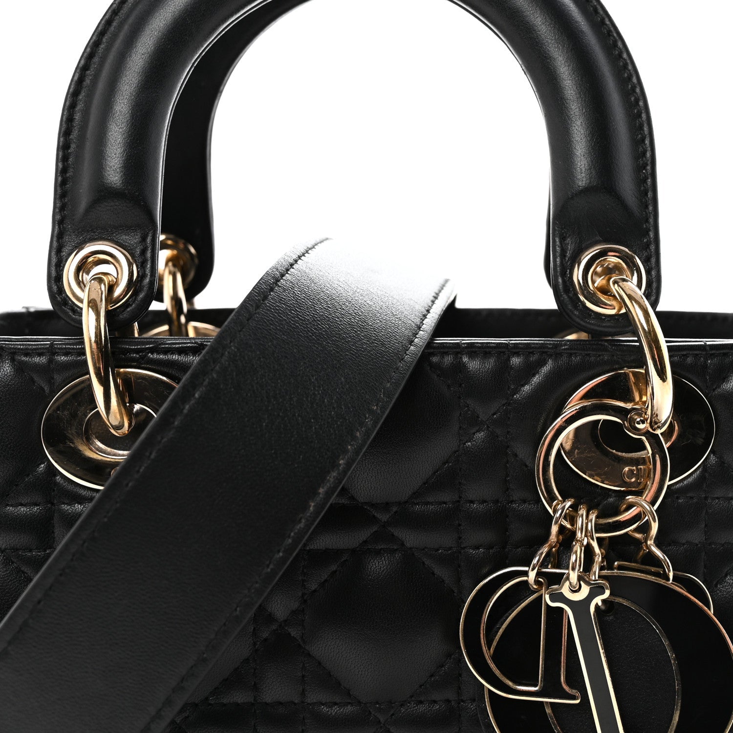 Lambskin Cannage Small My ABCD1OR Lady D1OR Black