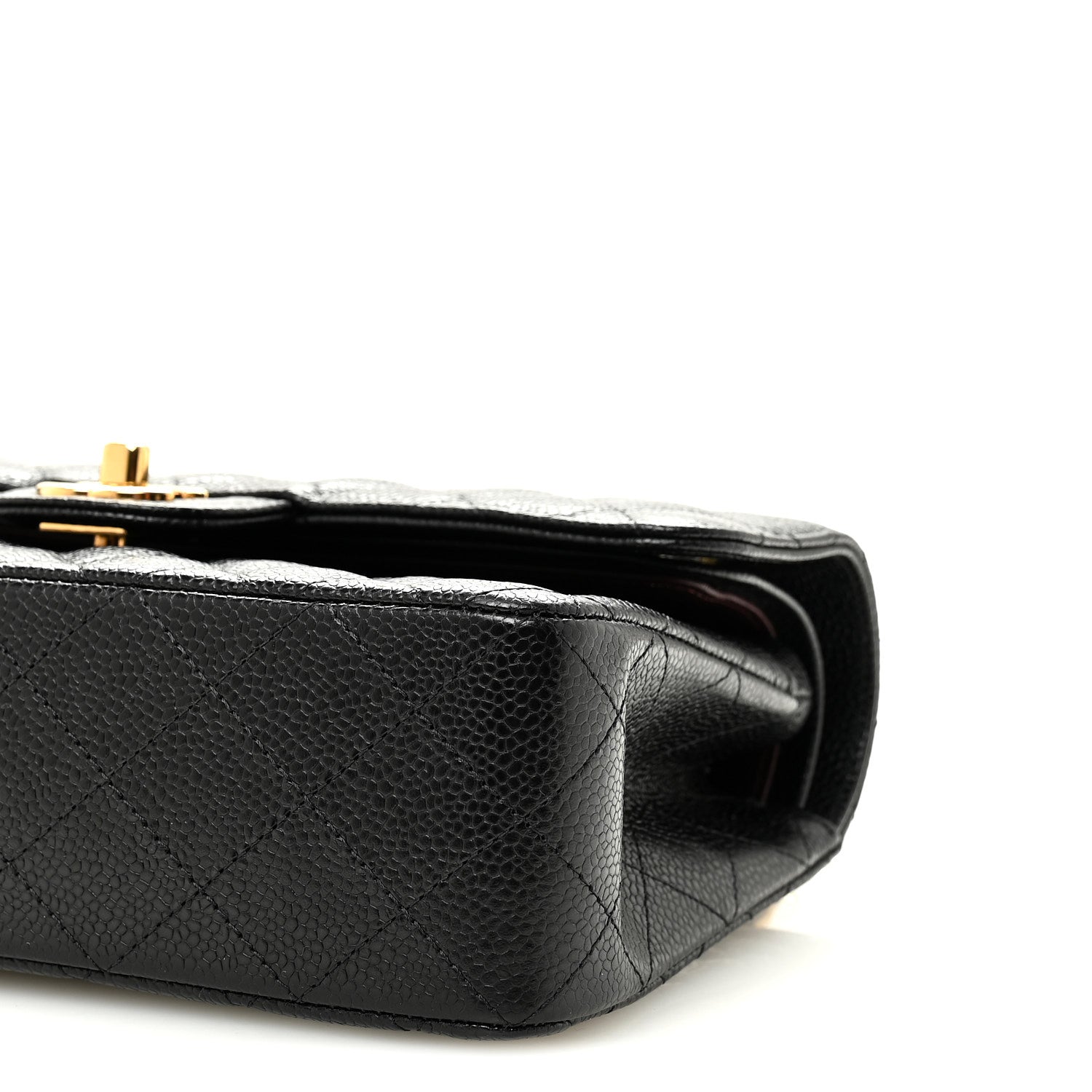 Caviar Quilted Small Double Flap Black