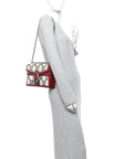 Tweed GG Monogram Small Dionysus Shoulder Bag White Black Romantic Cherry
