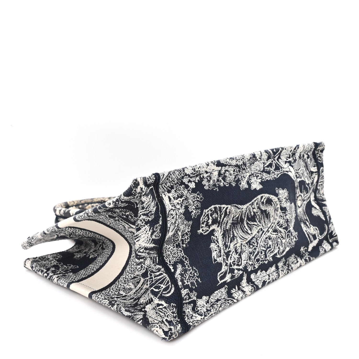 Canvas Embroidered Medium D1ORiviera Toile De Jouy Reverse Book Tote Blue