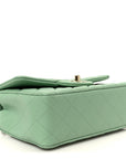 Lambskin Quilted Mini Rectangular Flap Green