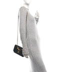 Lambskin Quilted Lion Motif Wallet On Chain WOC Black