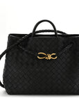Nappa Intrecciato Medium Andiamo Shoulder Bag Black