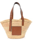 Raffia Large Basket Tote Bag Natural Tan