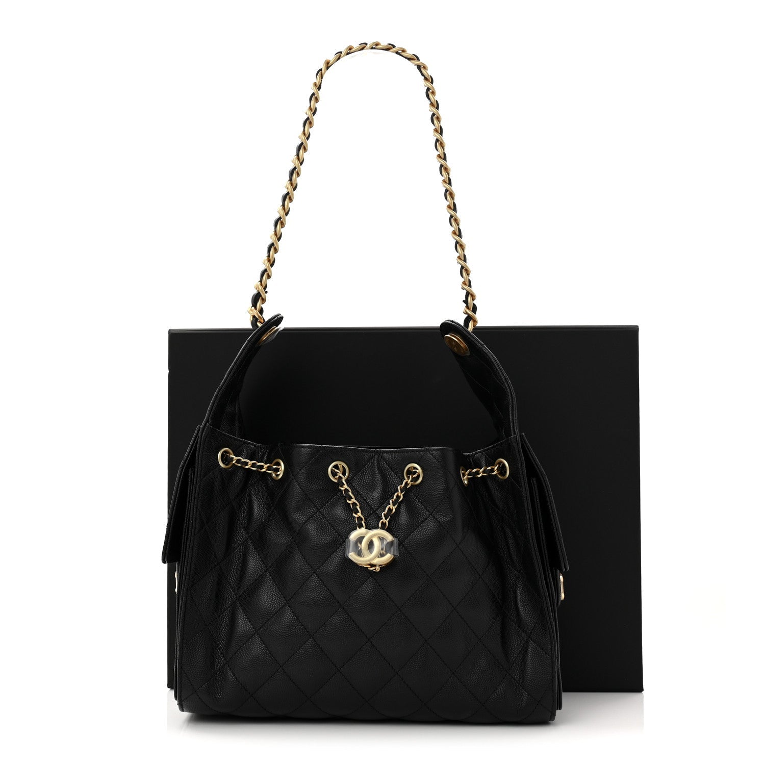 Caviar Quilted Small CHNL 25 Handbag Black