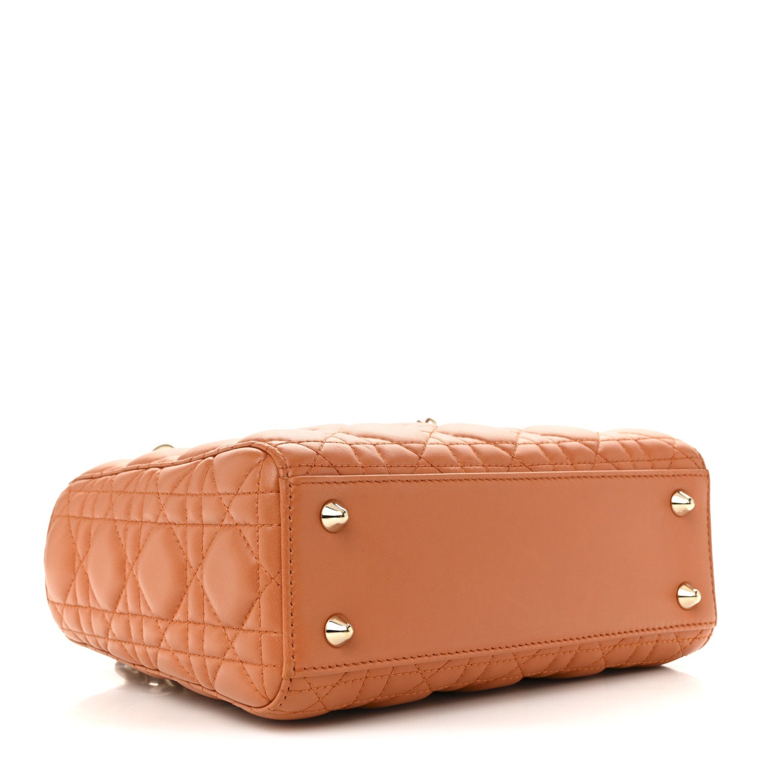 Lambskin Cannage Small Lucky Badges My Lady D1OR Orange